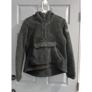 The North Face Hoodie Womens Sz S Black Sherpa Fleece Pullover Sweater Campshire